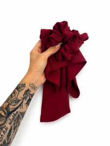 ZESTAW SCRUNCHIE + APASZKA BORDO